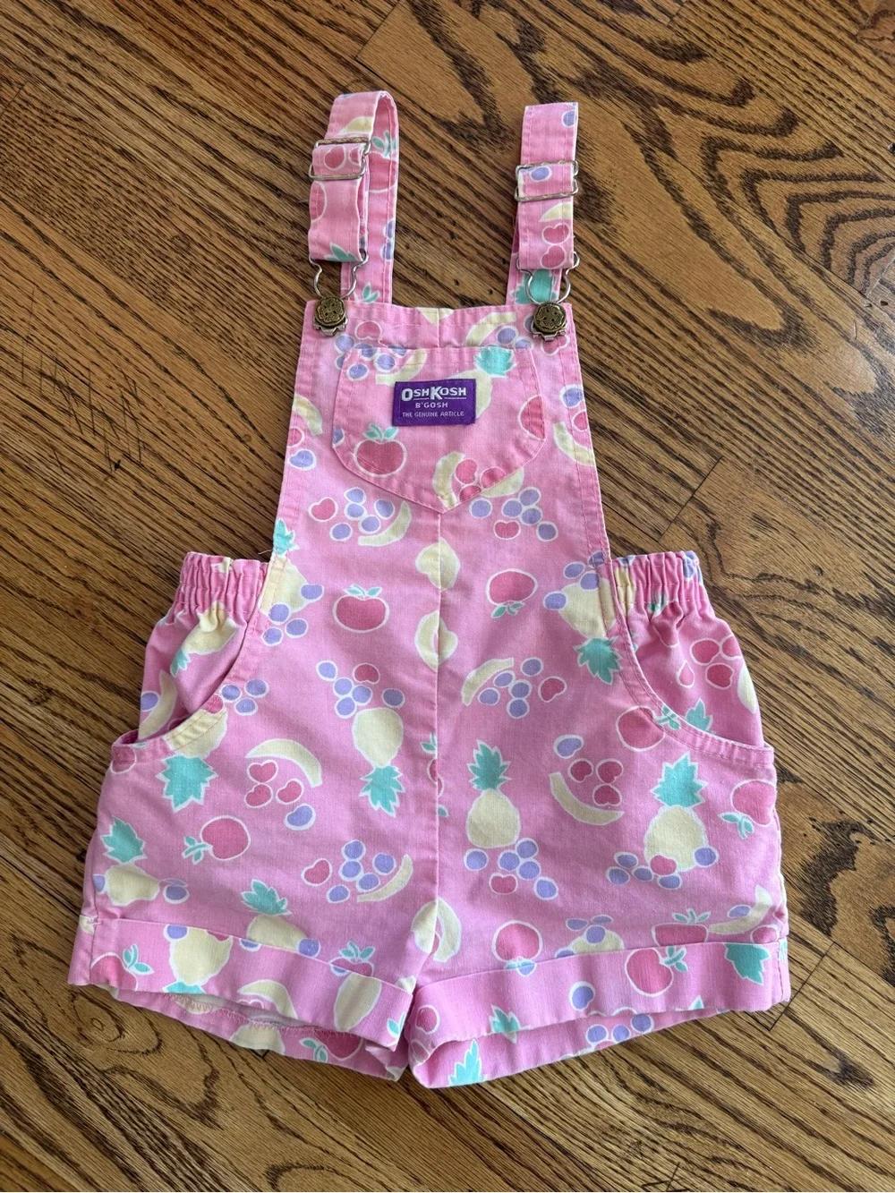 Vintage 90s Girls OshKosh Fruit Vestbak Overalls Size 6